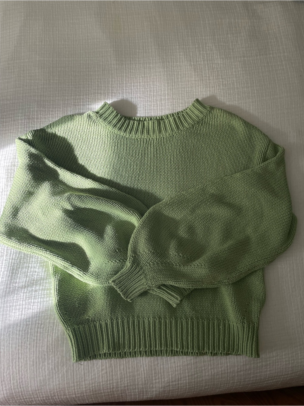 Princess Polly Light Green Knit Crewneck Sweater